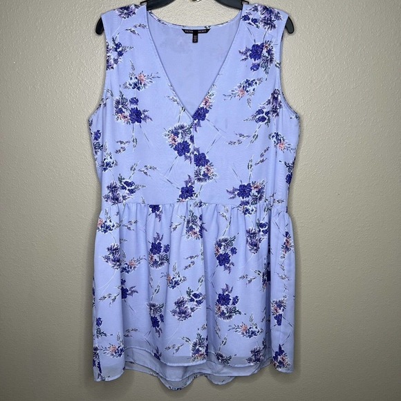 Victoria's Secret Women's Purple Floral Sleeveless V-Neck Babydoll Dress Sz L - Picture 1 of 8